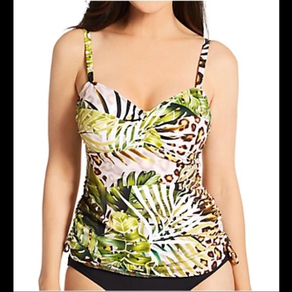 Fantasie Kabini Oasis Twist Underwire TANKINI Top size 34D - Picture 1 of 5